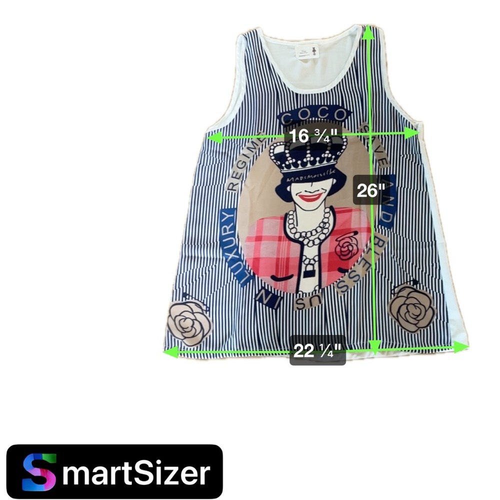 VISA - COCO Mademoiselle Illustration Graphic Tank Top Cami Blouse - Picture 3 of 9